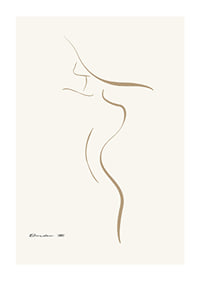 Minimalist line illustration of female body in beige tones-1