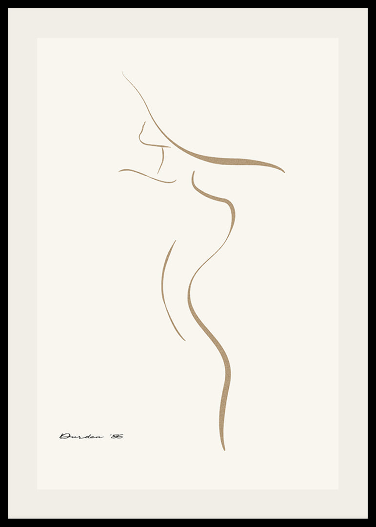 Minimalist line illustration of female body in beige tones-12