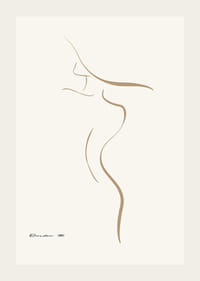 Minimalistisk linjeillustration av kvinnokropp i beige toner-3