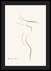 Minimalist line illustration of female body in beige tones-4