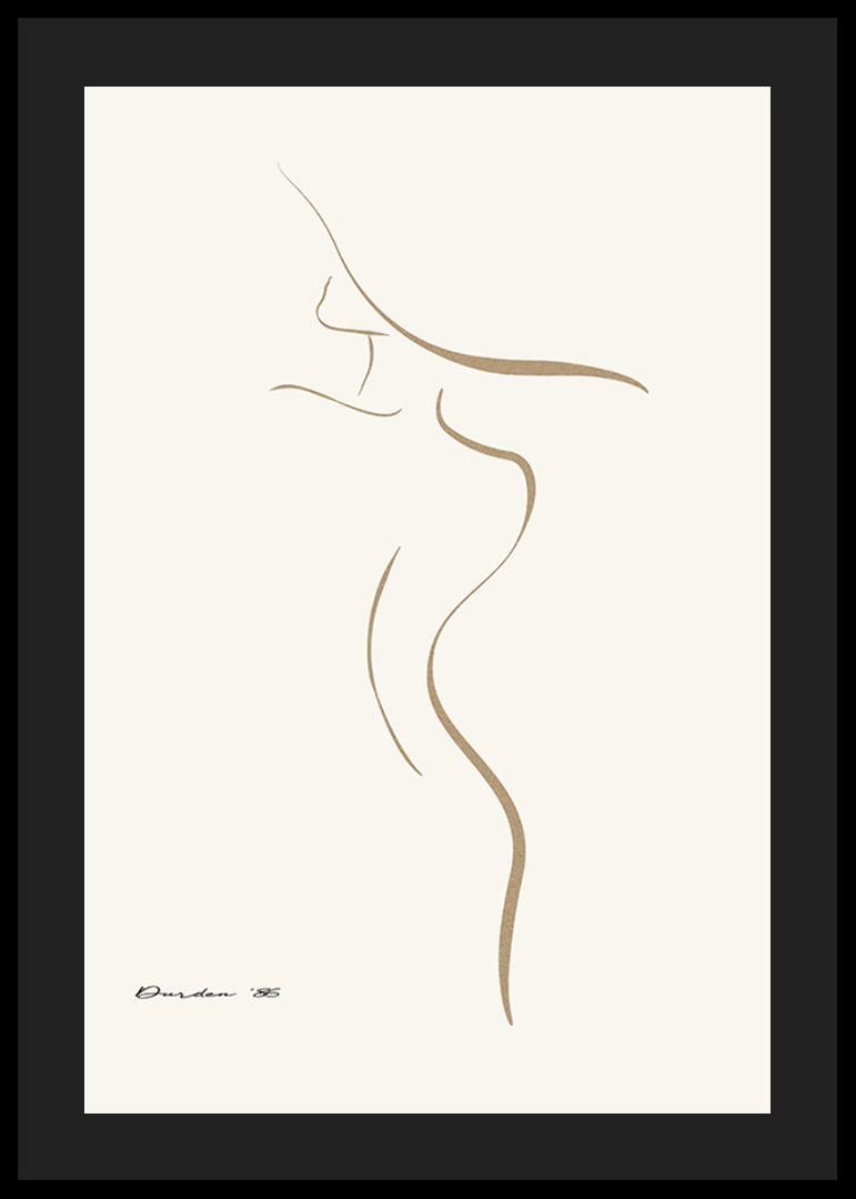 Minimalist line illustration of female body in beige tones-12