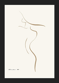 Minimalist line illustration of female body in beige tones-5