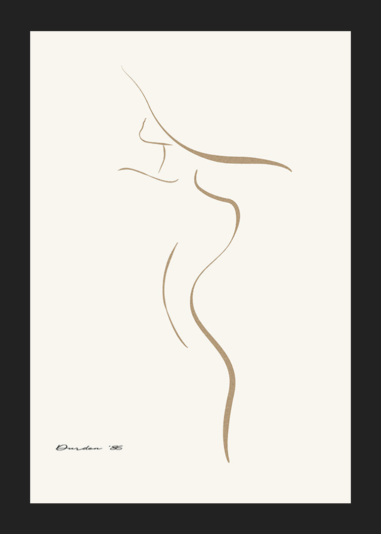 Minimalist line illustration of female body in beige tones-12