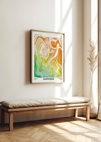 Abstract swirls in yellow, orange and green on white background-2