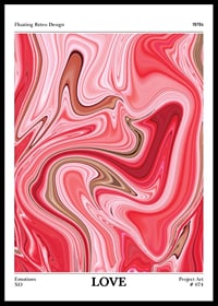 Abstract swirls in pink, red and brown in retro style-0