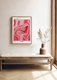 Abstract swirls in pink, red and brown in retro style-2