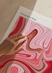 Abstract swirls in pink, red and brown in retro style-3