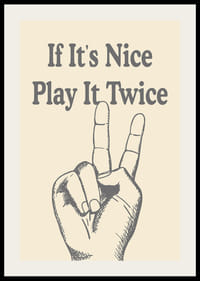 Illustration of hand making V sign, beige background-2