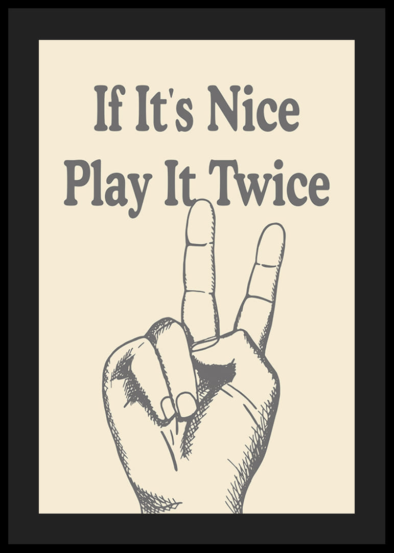 Illustration of hand making V sign, beige background-12