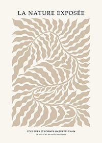 Abstract sand-colored leaf shapes against light background-1