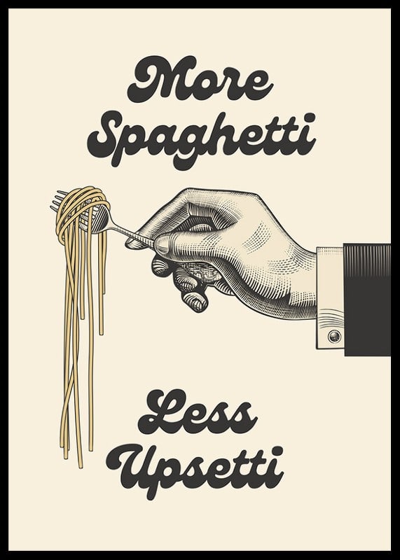 Illustrated hand holding a fork with spaghetti-12