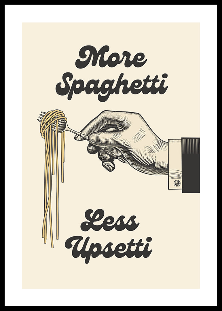 Illustrated hand holding a fork with spaghetti-12
