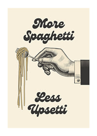 Illustrated hand holding a fork with spaghetti-1