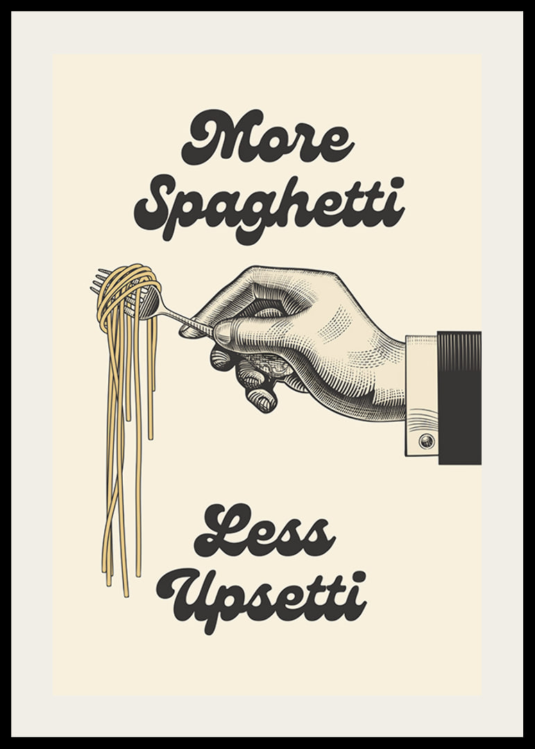 Illustrated hand holding a fork with spaghetti-12