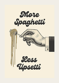 Illustrated hand holding a fork with spaghetti-3