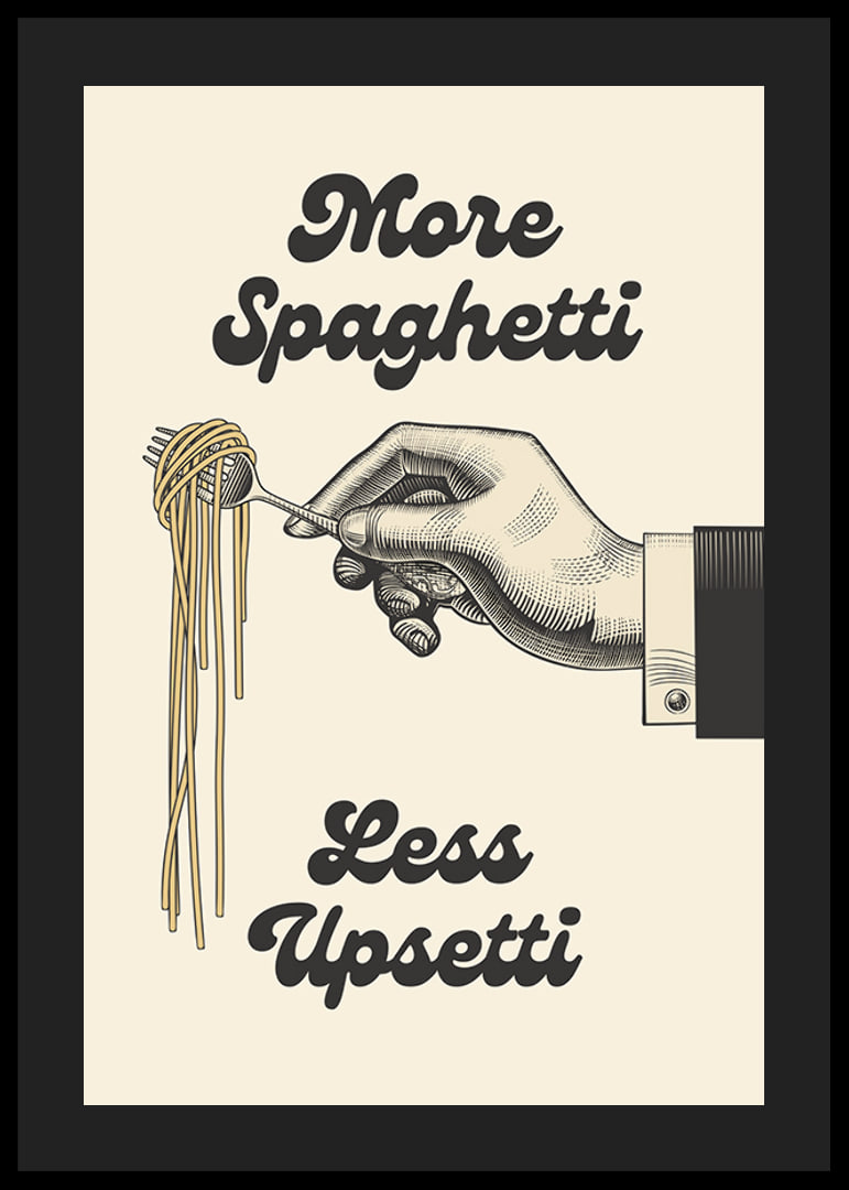 Illustrated hand holding a fork with spaghetti-12