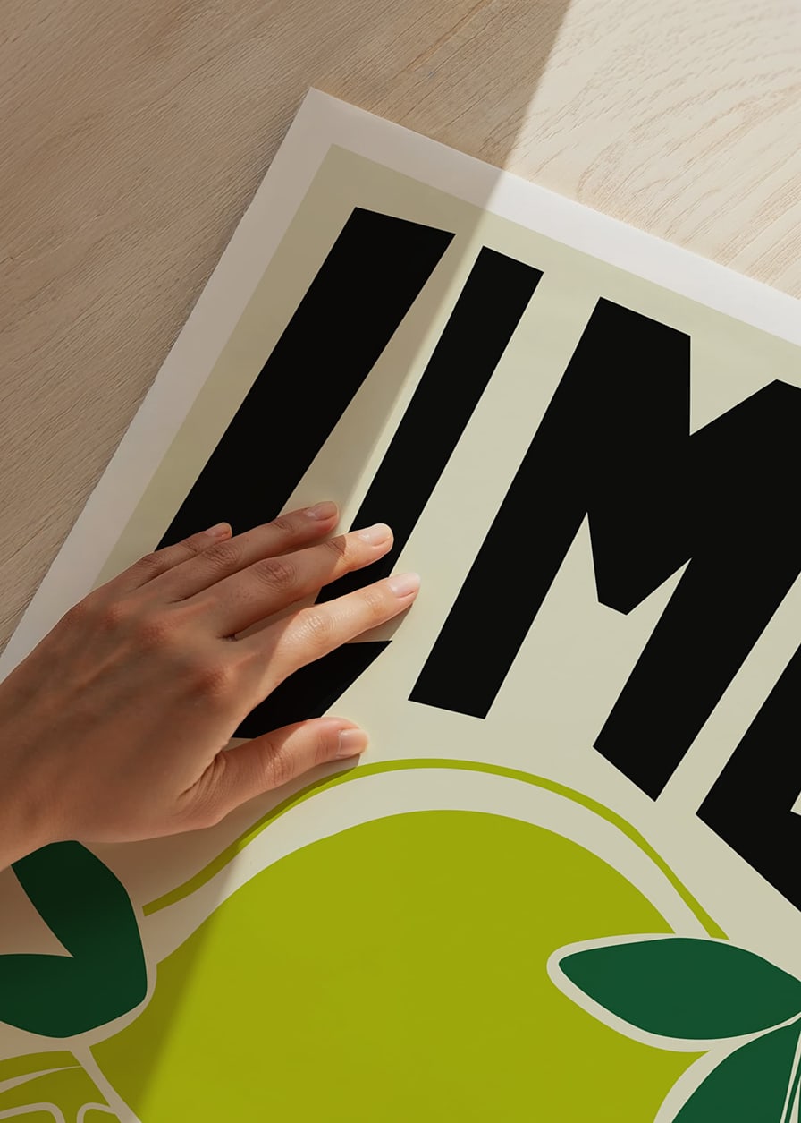 Retro illustration of lime fruit and lime wedges in green-12