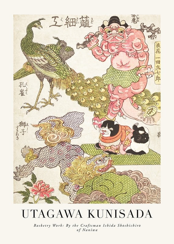 Plakāts Basketry Work By The Craftsman Ichida Shōshichirō Of Naniwa By Utagawa Kunisada