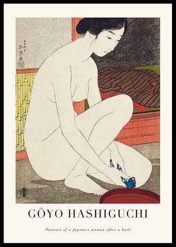 Poster Portrait Of A Japanese Woman After A Bath By Goyō Hashiguchi