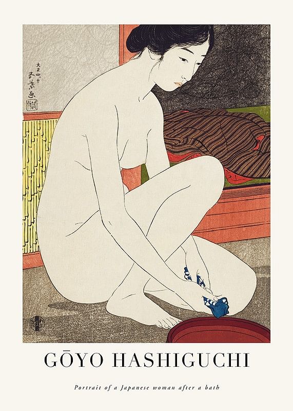 Portrait Of A Japanese Woman After A Bath By Goyō Hashiguchi-12