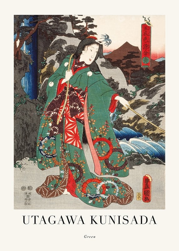 Plakāts Green By Utagawa Kunisada