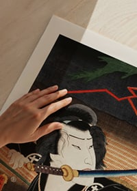 Japanese woodcut illustration of actor with sword-3