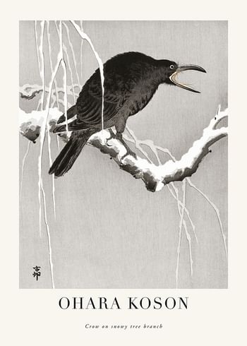 Affiche Crow On Snowy Tree Branch No1 By Ohara Koson