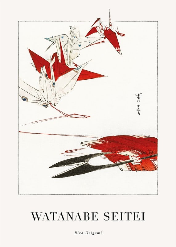 Plakāts Bird Origami By Watanabe Seitei