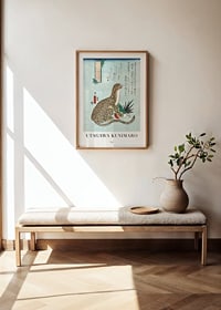 Japansk illustration av sittande tiger med mönstrad päls-2