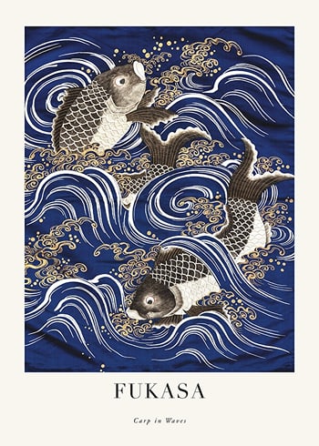 Poster Carp In Waves Fukasa
