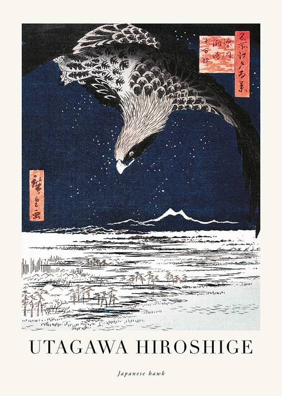 Plakāts Japanese Hawk By Utagawa Hiroshige