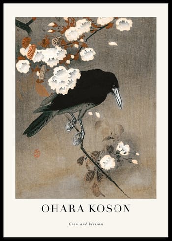 Poster Crow And Blossom By Ohara Koson
