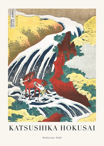 Poster Yoshitsune Falls By Katsushika Hokusai
