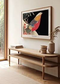 Colorful pheasant in snowy landscape with black and yellow details by Ito Jakuchu-2