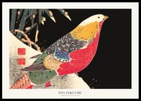 Golden Pheasant In The Snow By Ito Jakuchu-0