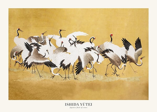 Plakāts Japanese Flock Of Cranes By Ishida Yūtei