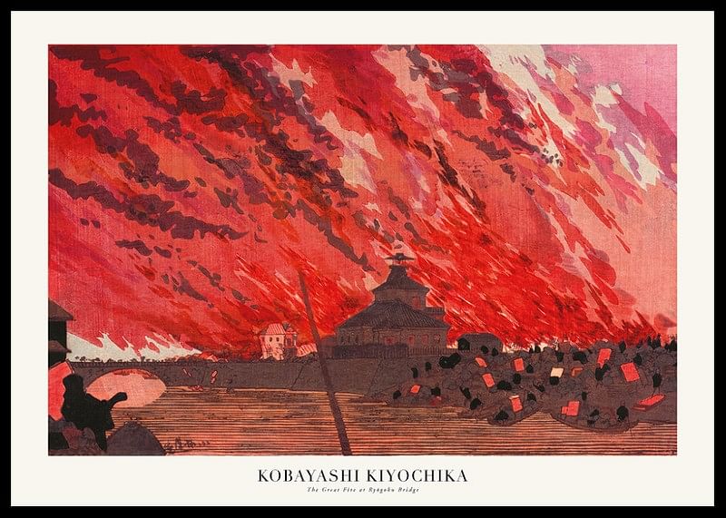 The Great Fire At Ryōgoku Bridge By Kobayashi Kiyochika-12