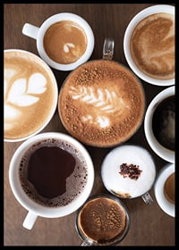 Photograph of different coffee cups with varying brews-6