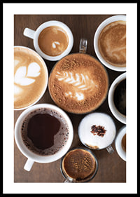 Photograph of different coffee cups with varying brews-0