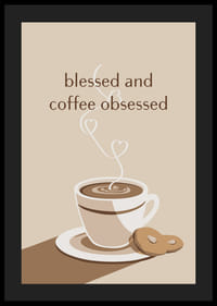 Ilustrēta kafijas krūze ar sirds formas tvaikiem un kūku bēšos toņos-4