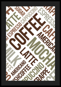 Typografisk samling af kaffeudtryk i brunt og grønt-4