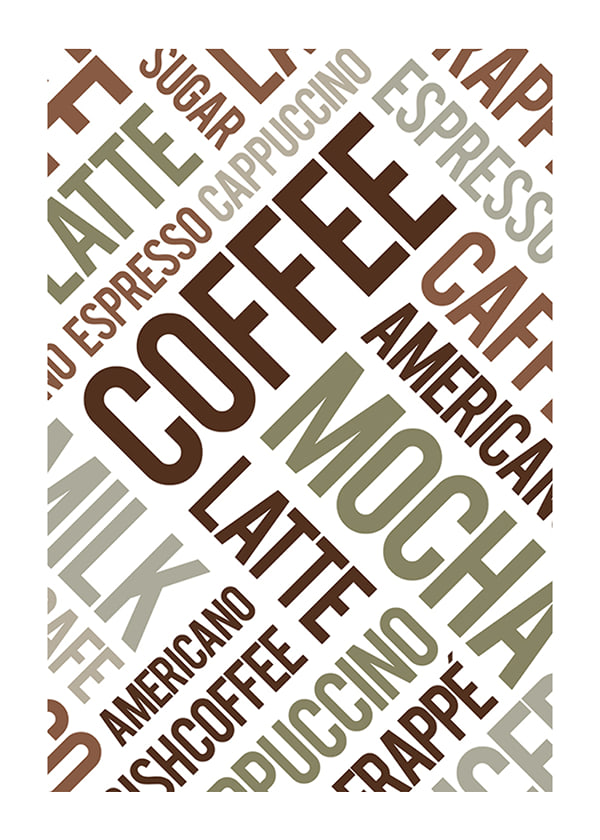 Plakāts Coffee Typography