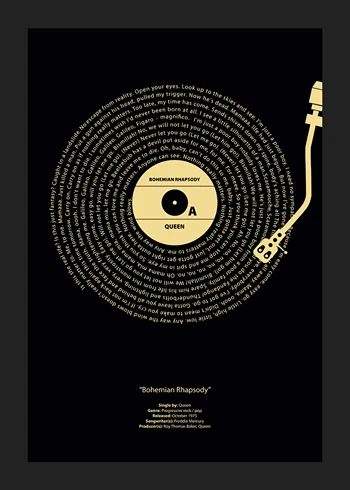 Poster Bohemian Rhapsody Vinyl By Queen