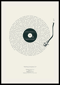 Disque vinyle graphique avec les paroles de Sinead O'Connor en noir et blanc-2
