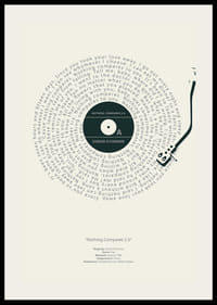 Grafická vinylová platňa s textami piesní Sinead O'Connor v čiernobielej farbe-2