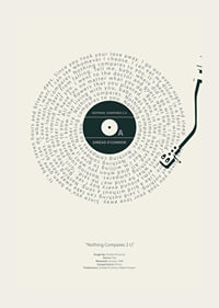 Disque vinyle graphique avec les paroles de Sinead O'Connor en noir et blanc-3