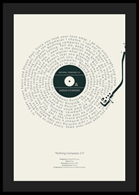 Disque vinyle graphique avec les paroles de Sinead O'Connor en noir et blanc-4