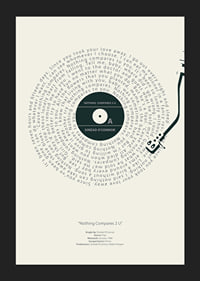 Disque vinyle graphique avec les paroles de Sinead O'Connor en noir et blanc-5