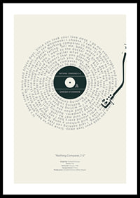 Disque vinyle graphique avec les paroles de Sinead O'Connor en noir et blanc-0