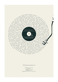 Disque vinyle graphique avec les paroles de Sinead O'Connor en noir et blanc-1